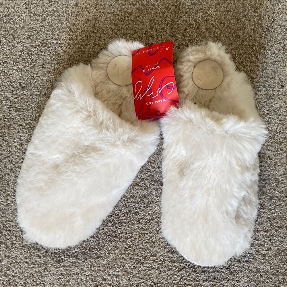 Anthropologie Fuzzy Slippers